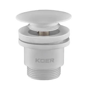Донный клапан Koer PW-01-03 1 1/4″ для раковины, белый матовый (KR3402)