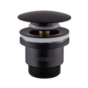 Донный клапан Koer PW-01-05 1 1/4″ для раковины, черный матовый (KR3403)