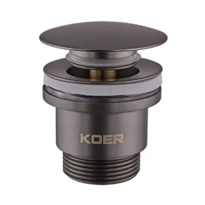 Донный клапан Koer PW-01-07 1 1/4″ для раковины, графит матовый (KR3404)