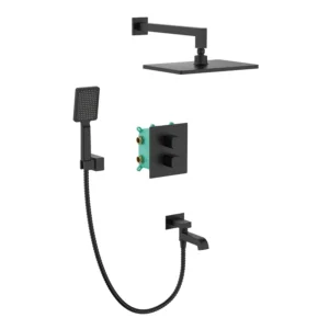 Душевая система Koer KB-67011-05 скрытого монтажа, латунь, черная матовая (KR4727)