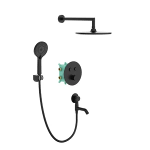Душевая система Koer KB-67012-05 скрытого монтажа, латунь, черный матовый (KR4729)