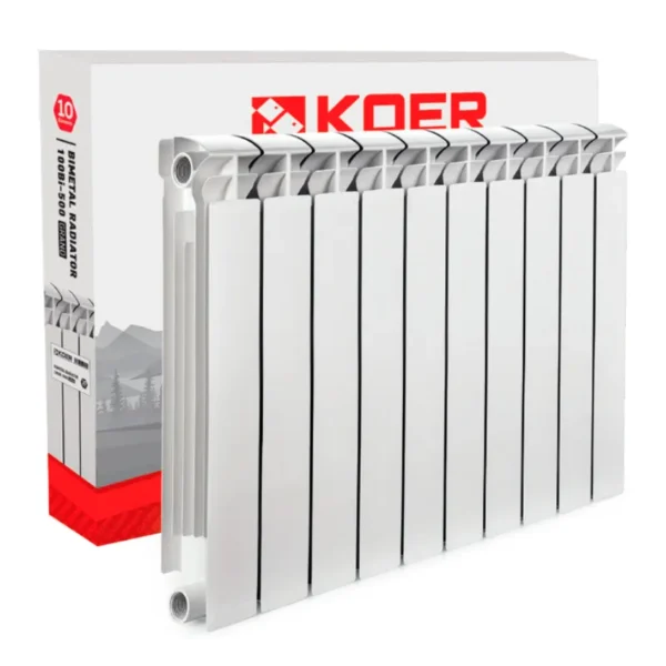 Биметаллический радиатор Koer 100 Bimetal-500 боковое подключение, белый (кратно 10 секций) (KR5145)