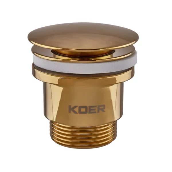 Донный клапан Koer PW-01-10 1 1/4″ для раковины, золото (KR5193)