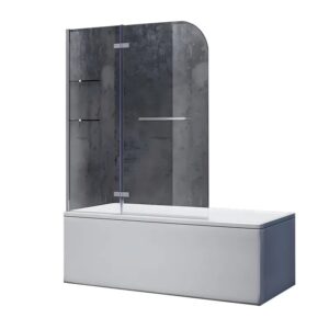 Шторка для ванной Koer SR 140х90 универсальная, стекло 6 мм, хром (KR5372)