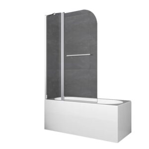 Шторка для ванной Koer SR 140х95 универсальная, стекло 6 мм, хром (KR5403)