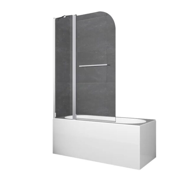 Шторка для ванной Koer SR 140х95 универсальная, стекло 6 мм, хром (KR5403)