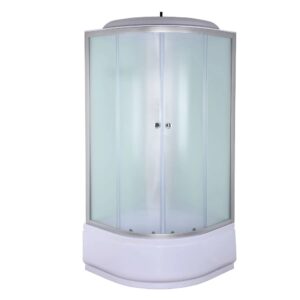 Душевой бокс Mixxus STRONG 215×90 полукруглый, стекло 4 мм + поддон 90×90 белый (MI6884)