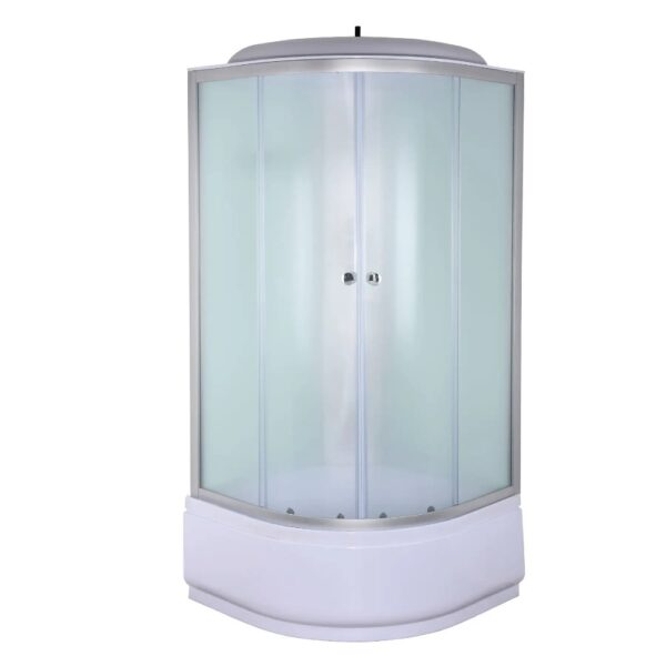 Душевой бокс Mixxus STRONG 215×90 полукруглый, стекло 4 мм + поддон 90×90 белый (MI6884)