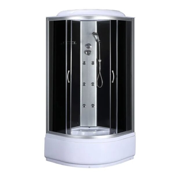 Душевой бокс Mixxus STRONG 215×90 полукруглый, стекло 4 мм + поддон 90х90 белый (MI6889)