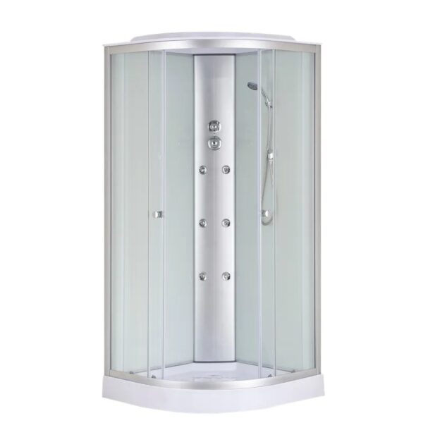 Душевой бокс Mixxus STRONG 215×90 полукруглый, стекло 4 мм + поддон 90х90 белый (MI6890)