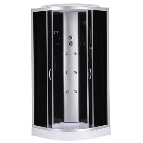 Душевой бокс Mixxus STRONG 215×90 полукруглый, стекло 4 мм + поддон 90х90 белый (MI6891)