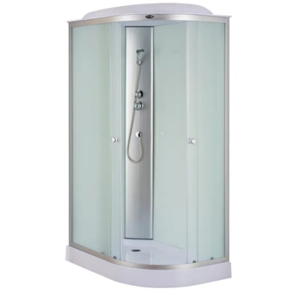 Душевой бокс Mixxus STRONG 215×120 полукруглый, стекло 4 мм + поддон 120×80 белый (MI6892)