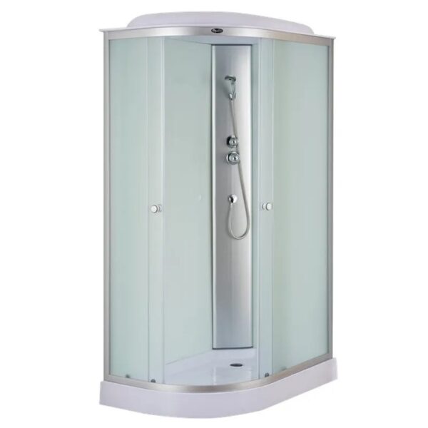 Душевой бокс Mixxus WAVE 215×120 полукруглый, стекло 4 мм + поддон 120×80 белый (MI6893)