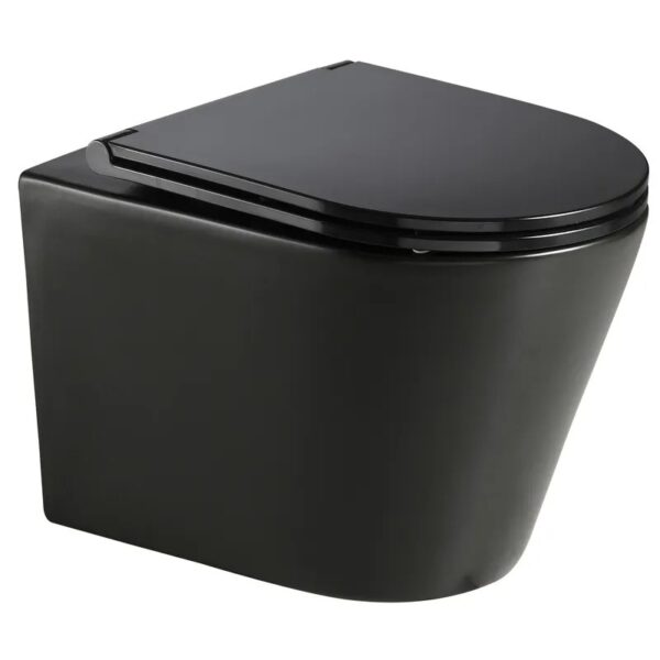 Унитаз подвесной Mixxus Premium Bevel-0301-R 515х360 безободковый, черный матовый (MP6471)