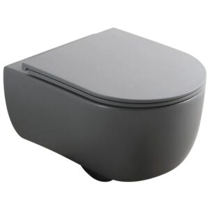 Унитаз подвесной Mixxus Premium Topper-0303-R 500х360 безободковый, серый матовый (MP6657)