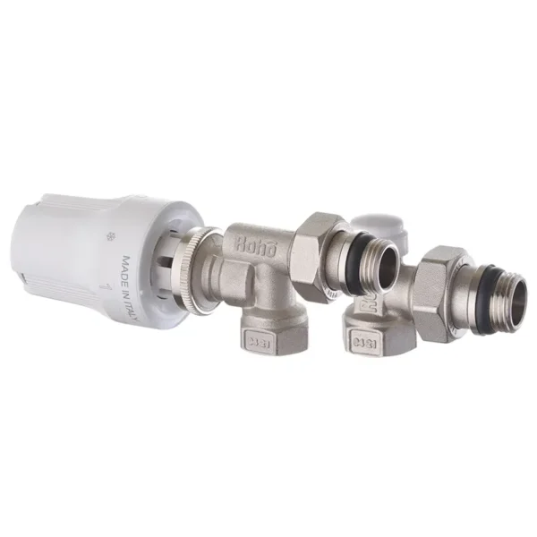 Термостатический комплект Roho R5171-050K 1/2″ ВН угловой, белый (RO0121)
