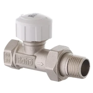 Кран радиаторный Roho R5160-050 1/2″ ВН прямой, никель (RO0124)