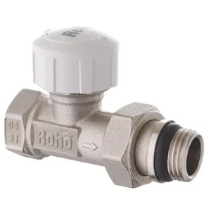 Кран радиаторный Roho R5161-050 1/2″ ВН прямой, никель (RO0125)