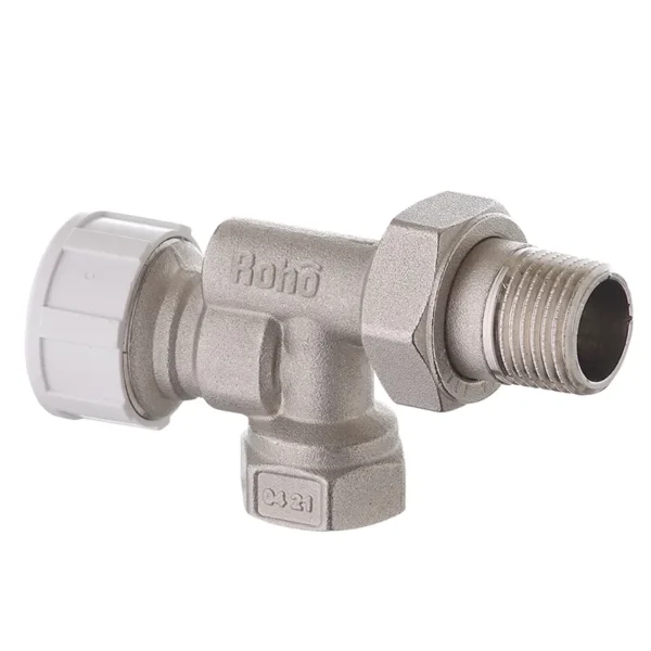 Кран радиаторный Roho R5170-050 1/2″ ВН угловой, никель (RO0126)