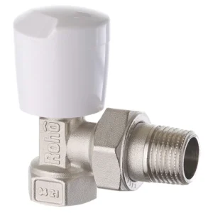 Кран радиаторный Roho R5550-050 1/2″ ВН угловой, никель (RO0128)