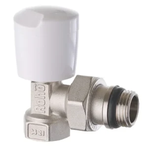 Кран радиаторный Roho R5551-050 1/2″ ВН угловой, никель (RO0129)