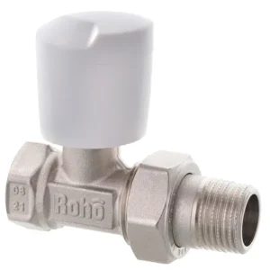 Кран радиаторный Roho R5560-050 1/2″ ВН прямой, никель (RO0130)