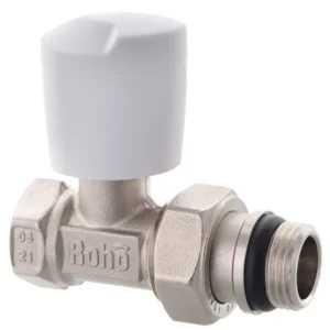 Кран радиаторный Roho R5561-050 1/2″ ВН прямой, никель (RO0131)