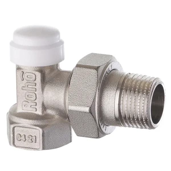 Кран радиаторный Roho R5250-050 1/2″ ВН угловой, никель (RO0132)