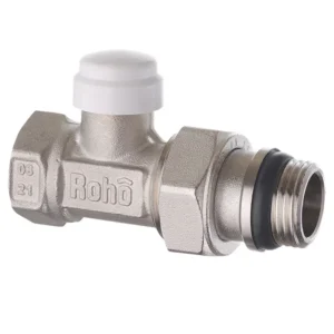 Кран радиаторный Roho R5261-050 1/2″ ВН прямой, никель (RO0135)