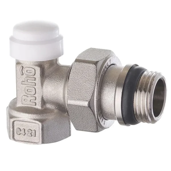 Кран радиаторный Roho R5251-050 1/2″ ВН угловой, никель (RO1016)