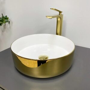 Умывальник накладной VBI PRATO 360x360 круглый, золото (VBI-011415)