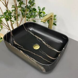 Умывальник накладной VBI PALERMO 500x390 прямоугольный, черный матовый (VBI-012306)