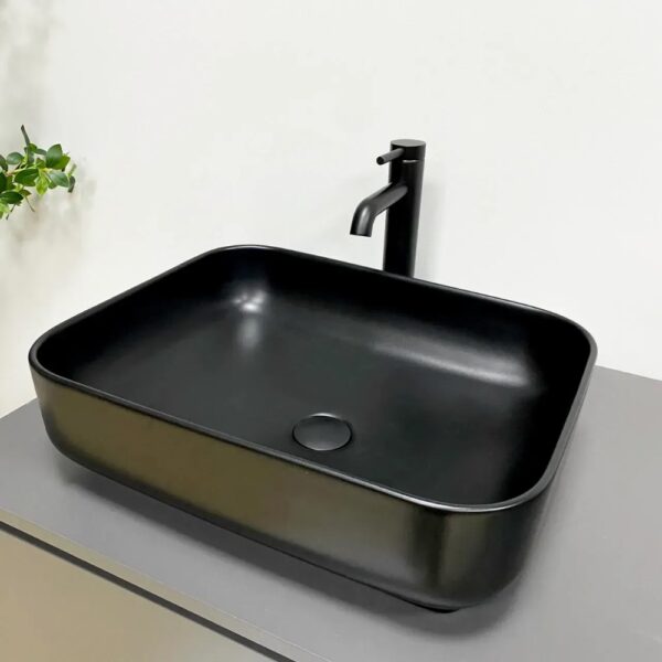 Умывальник накладной VBI PALERMO 500x390 прямоугольный, черный матовый (VBI-012310)