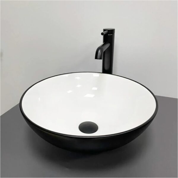 Умывальник накладной VBI AMALFI 395x395 круглый, черный матовый (VBI-013401)