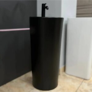 Умывальник напольный VBI BOLONIA 400х400 круглый, черный матовый (VBI-019003)