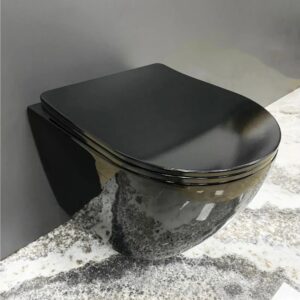 Унитаз подвесной VBI VULCANO 485х360 безободковый, черный (VBI-020414)
