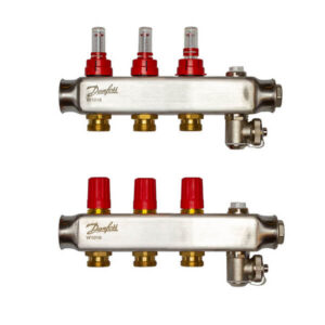 Коллектор теплого пола Danfoss SSM-F 1″x3/4″ 3 выходов, с расходомерами (088U0753)