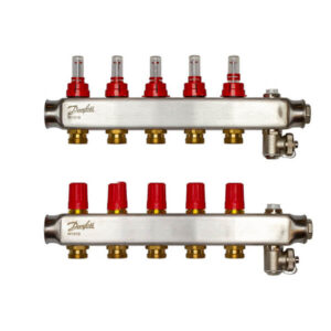 Коллектор теплого пола Danfoss SSM-F 1″x3/4″ 5 выходов, с расходомерами (088U0755)