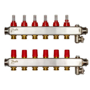 Коллектор теплого пола Danfoss SSM-F 1″x3/4″ 6 выходов, с расходомерами (088U0756)