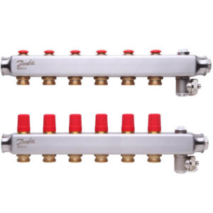 Коллектор для отопления Danfoss SSM 1″x3/4″ 6 выходов, нержавеющая сталь (088U0806)