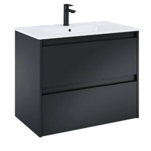 Тумба в ванную Roca Alpine Unik 805х460 подвесная, с умывальником, черный матовый (A852014532)
