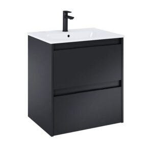 Тумба в ванную Roca Alpine Unik 605х460 подвесная, с умывальником, черный (A852012532)