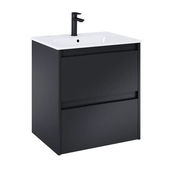 Тумба в ванную Roca Alpine Unik 605х460 подвесная, с умывальником, черный (A852012532)