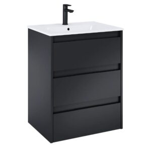 Тумба в ванную Roca Alpine Unik 605х460 подвесная, с умывальником, черный (A852015532)