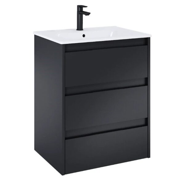 Тумба в ванную Roca Alpine Unik 605х460 подвесная, с умывальником, черный (A852015532)