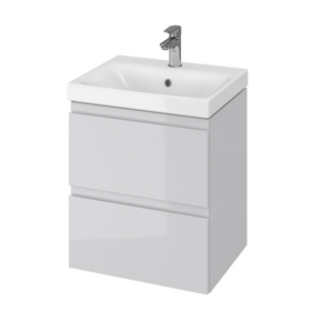 Тумба в ванную Cersanit Moduo Slim Сет B11 49,4х39,7 подвесная, с умывальником, серый (SZFZ1003866661)