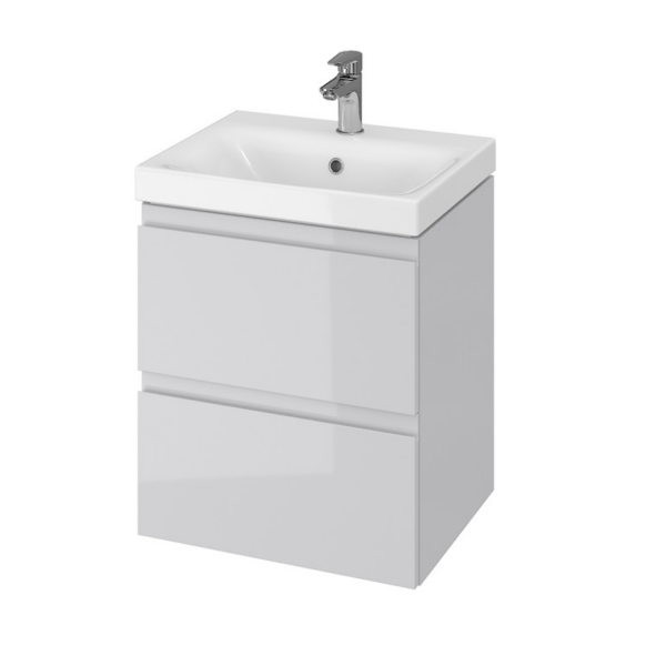 Тумба в ванную Cersanit Moduo Slim Сет B11 49,4х39,7 подвесная, с умывальником, серый (SZFZ1003866661)