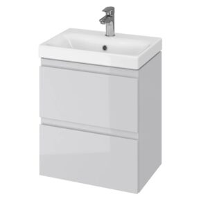 Тумба в ванную Cersanit Moduo Slim Сет B03 805х460 подвесная, с умывальником, серый (A852017532)