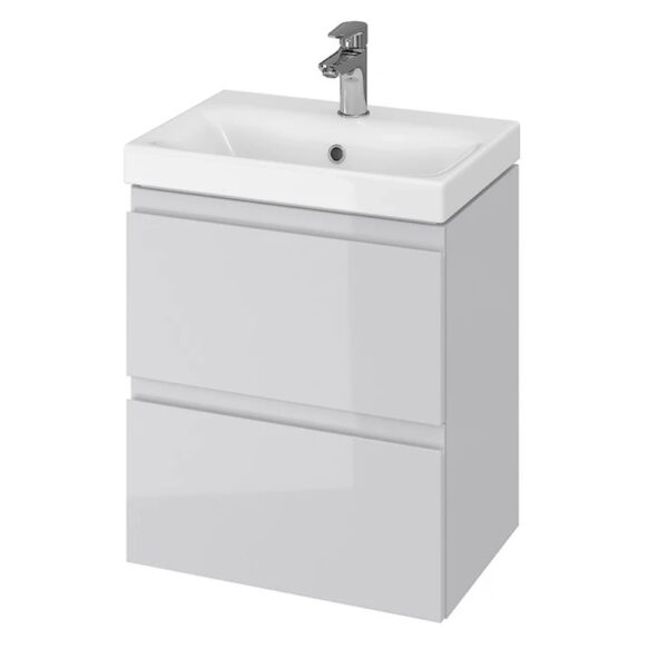 Тумба в ванную Cersanit Moduo Slim Сет B03 805х460 подвесная, с умывальником, серый (A852017532)