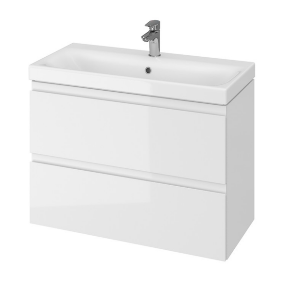 Тумба в ванную Cersanit Moduo Slim Сет B07 79,4х37,5 подвесная, с умывальником, белый (SZFZ1003816661)